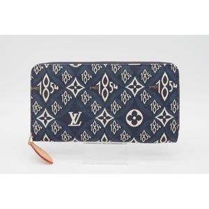 Zippy Wallet Monogram Jacquard Since 1854 Navy White Wallet Handbag